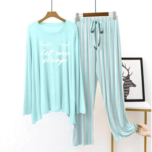 Sky blue flapper style lining pajama let me sleep