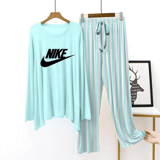 Sky blue flapper style lining pajama Nike