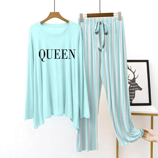 Sky blue flapper style lining pajama Queen