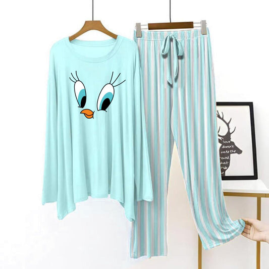 Sky blue flapper style lining pajama