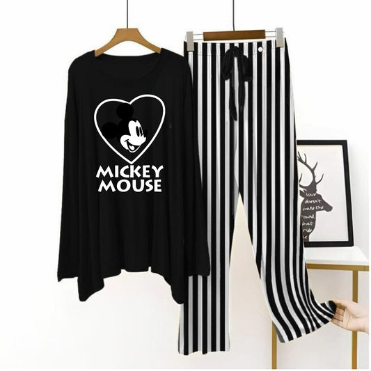 Black flapper style lining Pajama mickey mouse