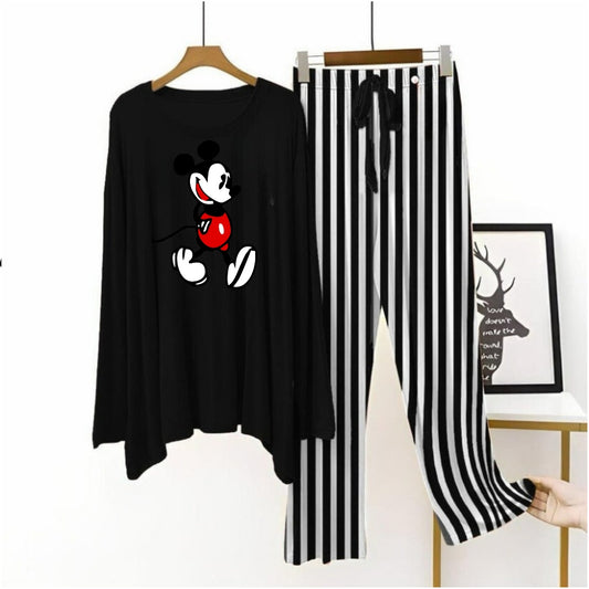 Black flapper style lining Pajama mickey boy