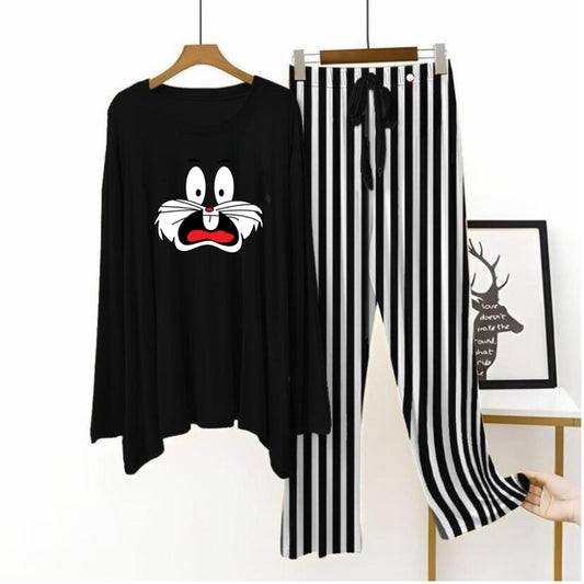 Black flapper style lining Pajama bugs bunny