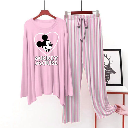 Pink flapper style lining Pajama mickey mouse