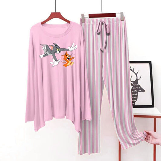 Pink flapper style lining Pajama Tom&Jerry