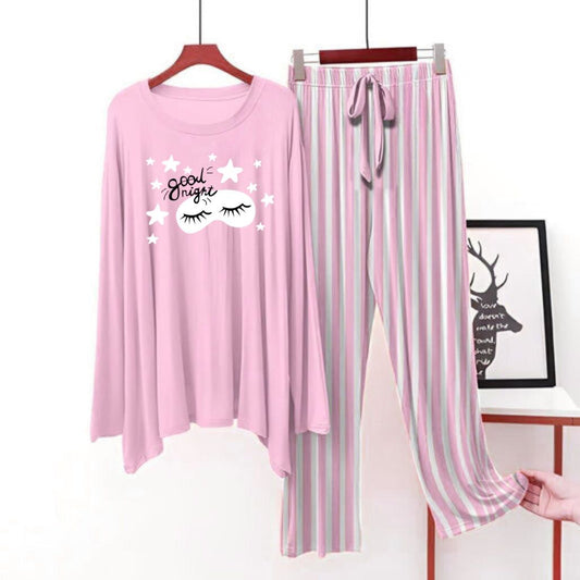 Pink flapper style lining Pajama Good Night