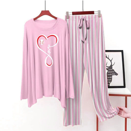 Pink flapper style lining Pajama Love Heart